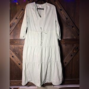 A New Day Mint Green Tiered Midi Dress – Size XL